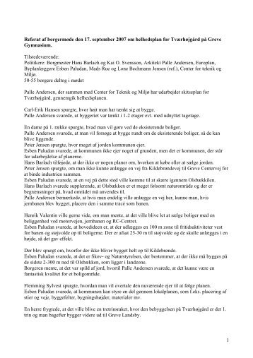 Referat af borgermøde den 17 - Greve Kommune