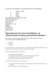 Læreplan for seksualundervisning - Brændstrup Kristne Friskole