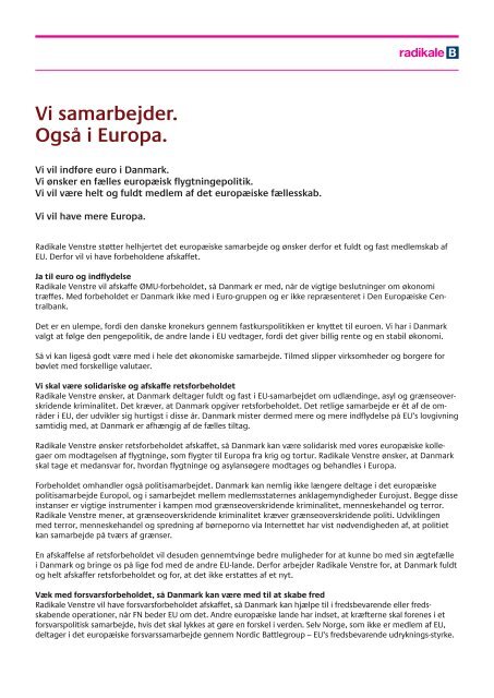 Tag ansvar - Radikale Venstre