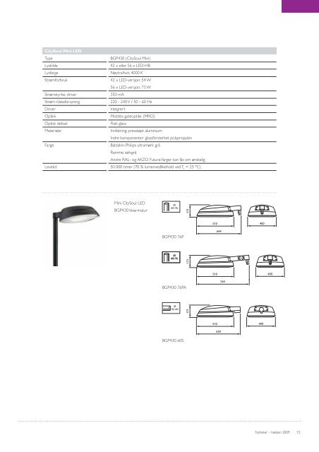 Belysning fra Philips – høsten 2009