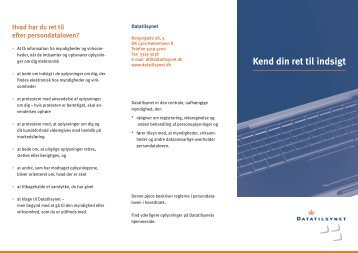 Kend din ret til indsigt (pdf-format) - Datatilsynet