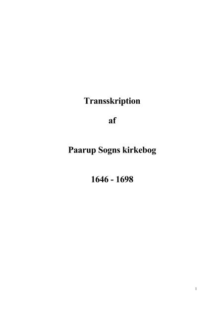 Kirkebog 1646-1698 - Paarup Lokalhistoriske Arkiv