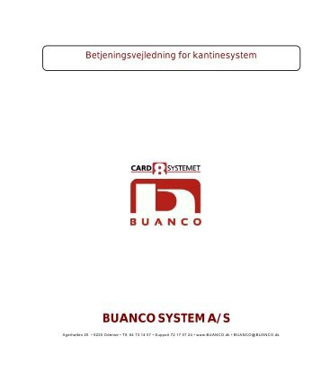 C8Kantine. Vejledning i kantinesystemer. Fylder 2,3 KB - BUANCO