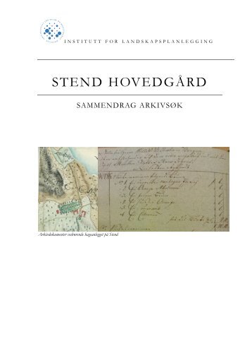 Stend Hovedgård - Sammendrag arkivsøk - Hordaland ...
