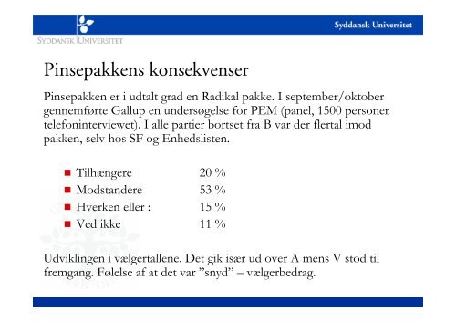 Pinsepakke og efterlønsforlig