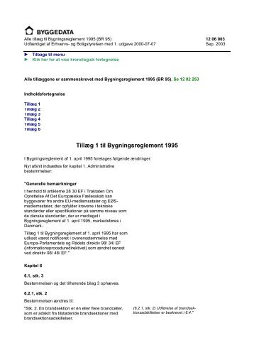 1206003 - Samtlige tillæg til Bygningsreglement 1995 \(BR 95\)