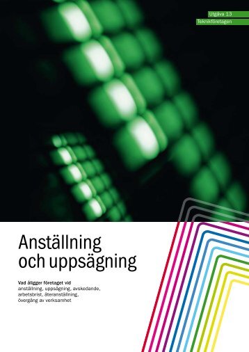 Anställning och uppsägning - Teknikföretagen