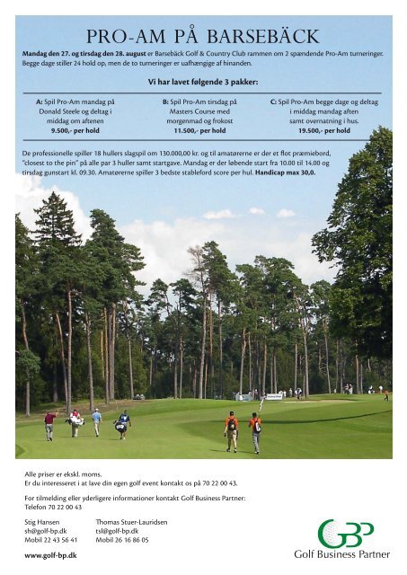 The Scandinavian Events 2012 - Golf Business Partner