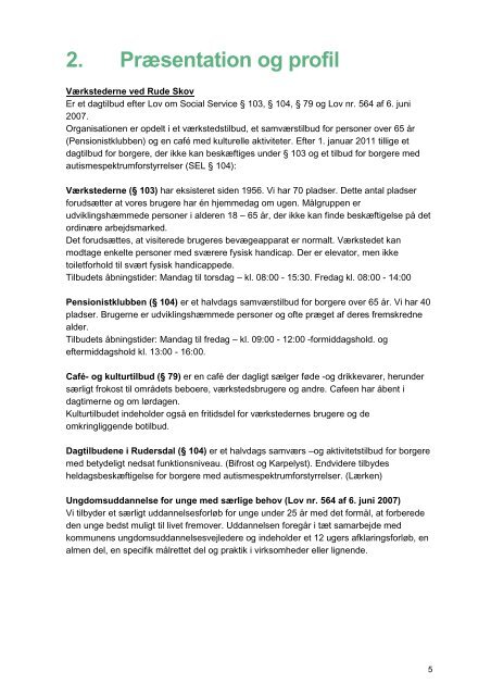 Virksomhedsplan - Værkstederne og STU Rude Skov