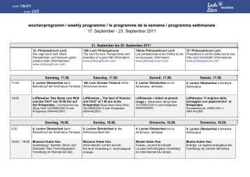 wochenprogramm / weekly programme / le programme ... - Lech-Zürs