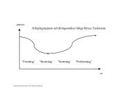 Arbejdsgruppens udviklingsstadier ifølge Bruce Tuckmann