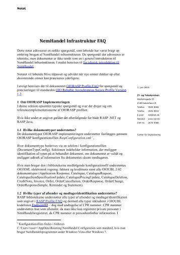 NemHandel Infrastruktur FAQ