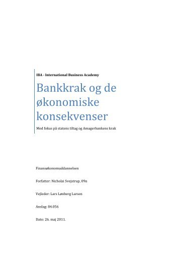 Bankkrak og de økonomiske konsekvenser - IBC
