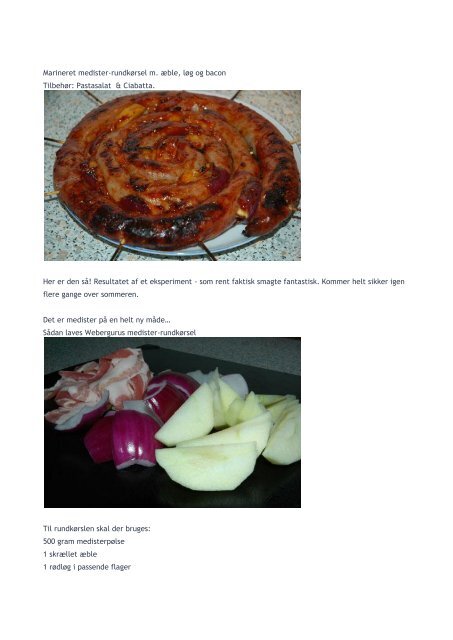 margen ufravigelige krølle Marineret medister-rundkørsel m. æble, løg og bacon Tilbehør ...