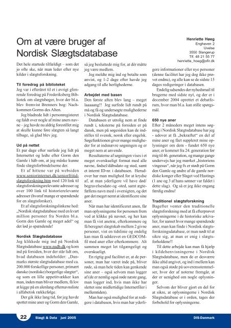 2005-2 slægt & data.pdf - DIS-Danmark