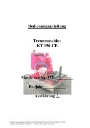 Bedienungsanleitung Trennmaschine KT 150-CE - Anton Wimmer ...