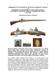 22 armaments of the troops of the royal household, 1788-1931