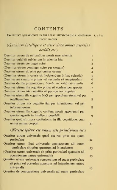 Questiones supra libros octo physicorum Aristotelis - Boston College