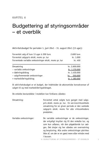 Budgettering af styringsområder – et overblik - Serviceoekonomi ...