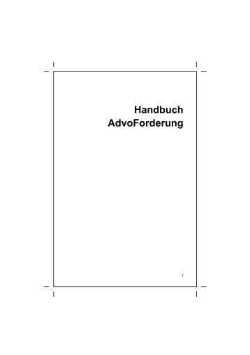 Handbuch Advoforderung - Annotext