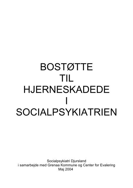 BOSTØTTE TIL HJERNESKADEDE I SOCIALPSYKIATRIEN