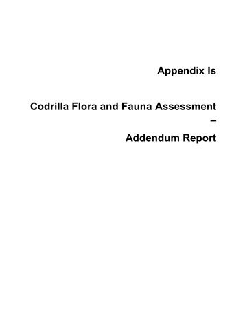 Appendix Is Flora and Fauna Assessment - Peabody Energy