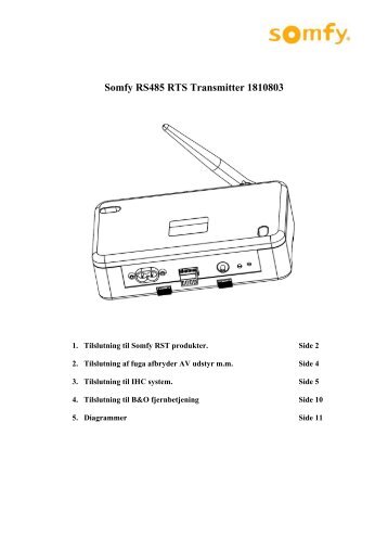 Manual Somfy RS485 RTS Transmitt