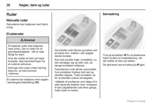 Se bilens instruktionsbog - Opel.dk