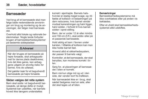 Se bilens instruktionsbog - Opel.dk