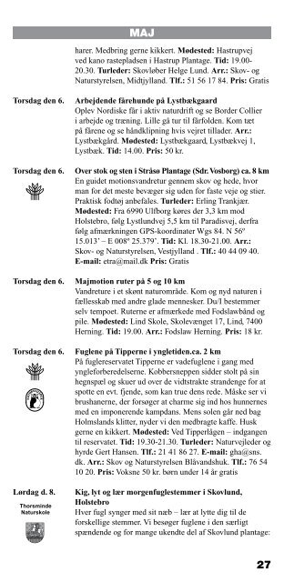 Aktivitetskalender - ud på tur - Struer kommune