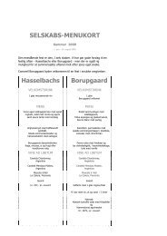 SELSKABS-MENUKORT Hasselbachs Borupgaard - Comwell