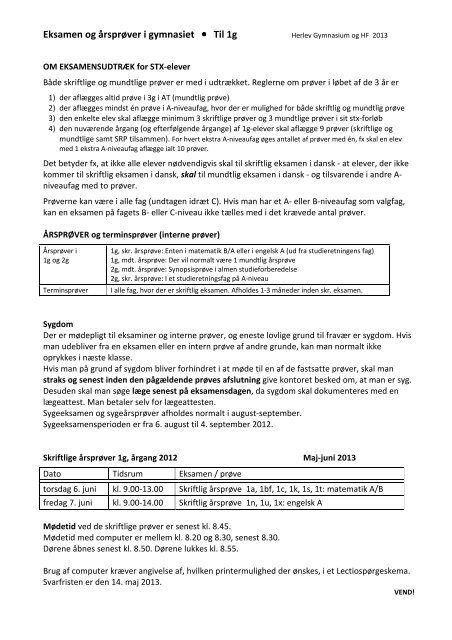 Eksamen-1g-13 - Herlev Gymnasium HF