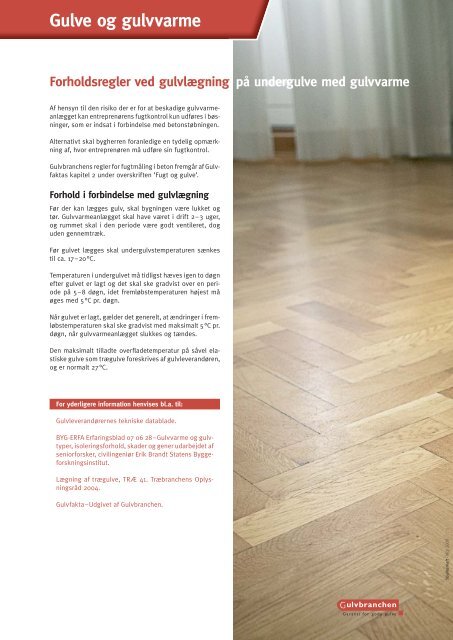Informationsfolder om gulve og gulvvarme 2008.indd - Gulvbranchen