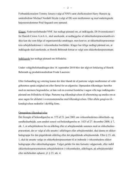 Sag nr. FV2010.0084 Poul Søgaard (14. september ... - Arbejdsretten