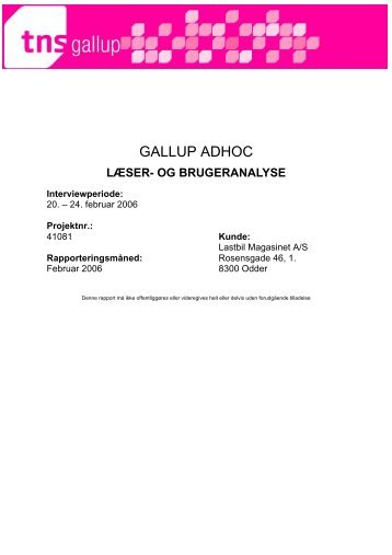 Om Gallup undersøgelse - Lastbil Magasinet
