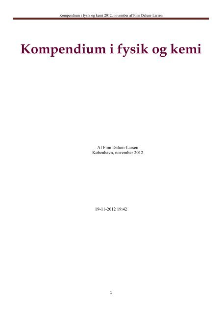 Kompendium i fysik og kemi - Finn Dalum-Larsen skoleting