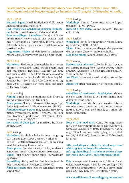 Fuldt program på dansk (pdf) - Nordic School of Butoh