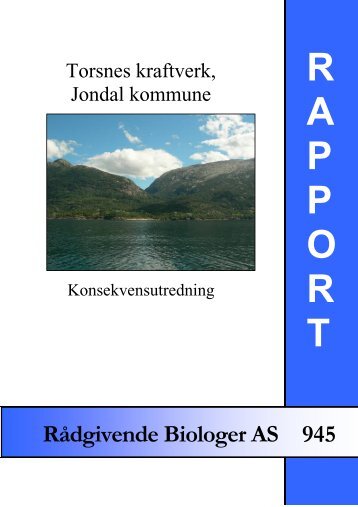 Torsnes Kraftverk, Jondal kommune. Konsekvensutredning