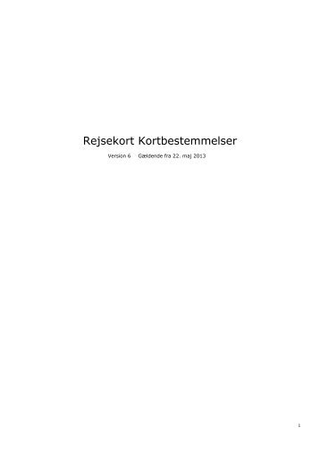 Rejsekort kortbestemmelser (gældende fra 22-05-2013)