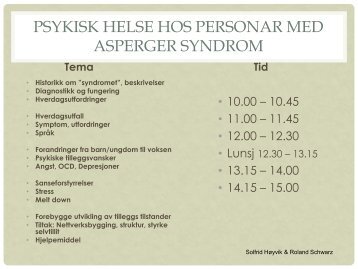 Psykisk helse hos personar med Asperger syndrom