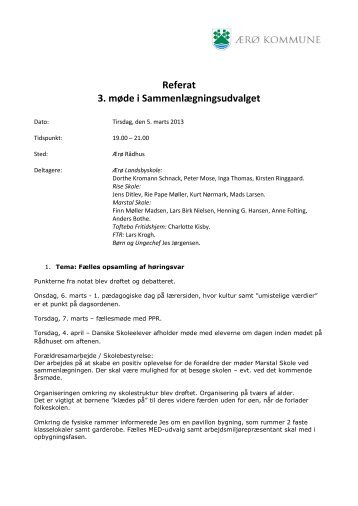 referat sammenlægningsudvalget.pdf - Skoleporten Marstal skole