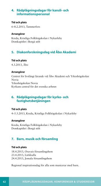 Kyrkans svenska personalutbildning 2013 - Kristliga Folkhögskolan i ...