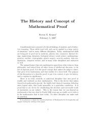 The History and Concept of Mathematical Proof - Department of ...