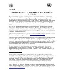 Fact Sheet International Day in Support of Victims of Torture