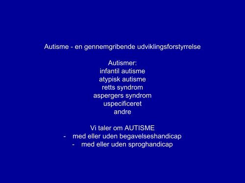 Intro til autisme