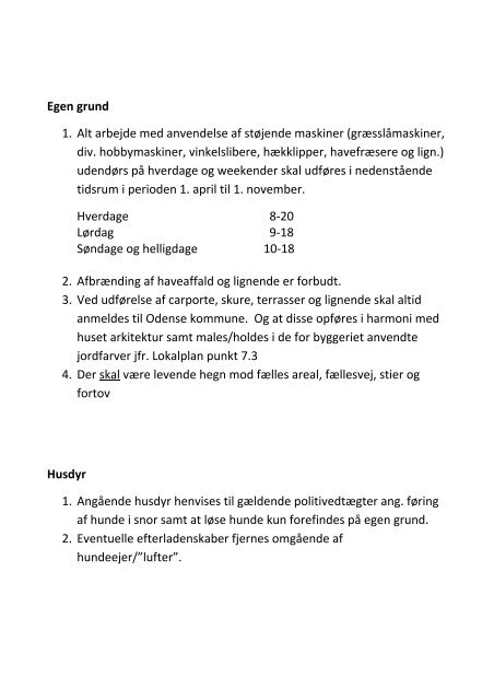 Ordensregler for Grundejerforeningen - Velkommen Til Over Holluf.