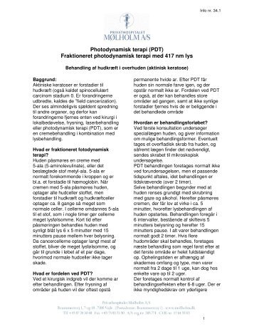 Photodynamisk terapi (PDT) - Privathospitalet Mølholm