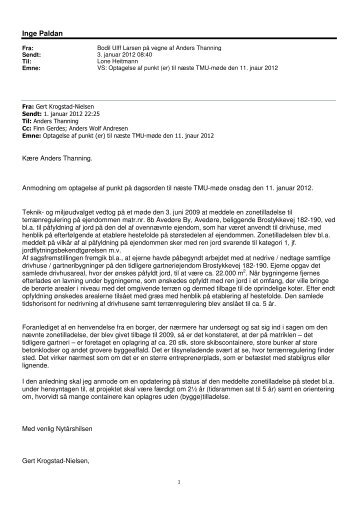 E-mail af 1. januar 2012 fra Gert Krogstad Nielsen