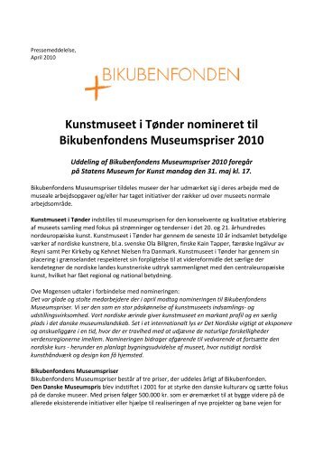 Kunstmuseet i Tønder nomineret til Bikubenfondens Museumspriser ...