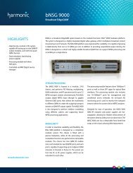 bNSG 9000 Datasheet - Harmonic Inc
